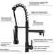 thumbnail image 3 of Grifo de cocina de estilo moderno, fácil instalación con líneas de agua preconectadas, grifo de cocina saludable con estructura de latón macizo, 3 of 5