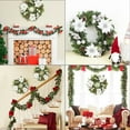 thumbnail image 3 of XY Fancy 16in Christmas Wreath with Silver Poinsettia Flowers Pinecones Berries and Ball Ornaments for Front Door Holiday Decoration, 3 of 7