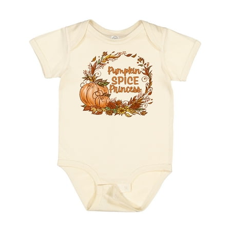 

Inktastic Pumpkin Spice Princess with Autumn Leaves Gift Baby Boy or Baby Girl Bodysuit