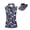 Cute Floral, variant on Tie-Dye Palm Women's Sleeveless Golf Shirt and Matching Sports Sun Visor Hat Set for Golf Tennis and Summer Outdoor Athletic Activities