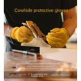 thumbnail image 5 of Guantes de trabajo Guante de jardinería de piel de vacuno resistente para corte de madera/construcción/conducción de camiones/trabajo en jardín/jardín-L, 5 of 5