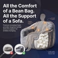 thumbnail image 3 of Homall Bean Bag Chair, Oversized Bean Bag Couch with Shredded Sponge Filler, Pumpkin Shaped Large Floor Sofa for Gaming, Reading, Relaxing in Living Room and Bedroom (Grey), 3 of 7