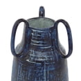 thumbnail image 5 of DecMode 13" Blue Ceramic Vase with Handles, 5 of 10
