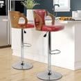 thumbnail image 2 of BestOffice Modern Bar Stool Set Of 2 Beech Barstools Height Adjustable Counter Stools PU Leather For Home Kitchen Dining Room Stools,Red, 2 of 7