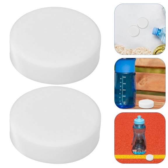 OUNONA 2Pcs Portable White Silicone Water Bottle Caps Replacement