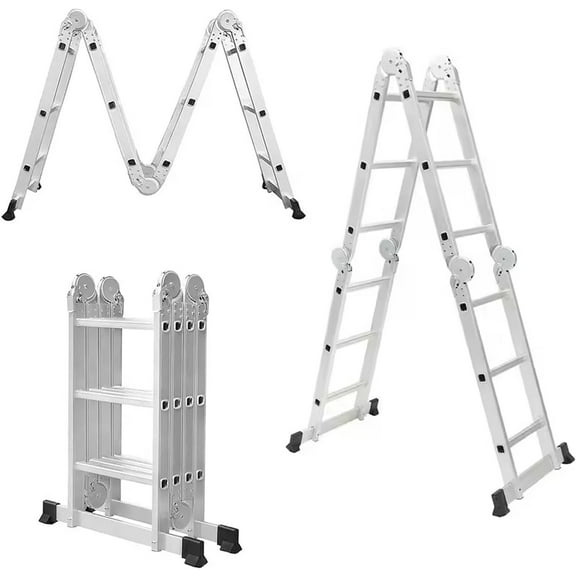 Escalera Bluelander 3.3 Metros, Escalera Multiposiciones, Plegable, 12 Peldaños, Antideslizante
