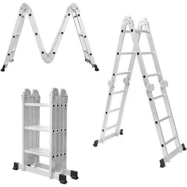 Escalera Bluelander 3.3 Metros, Escalera Multiposiciones, Plegable, 12 Peldaños, Antideslizante