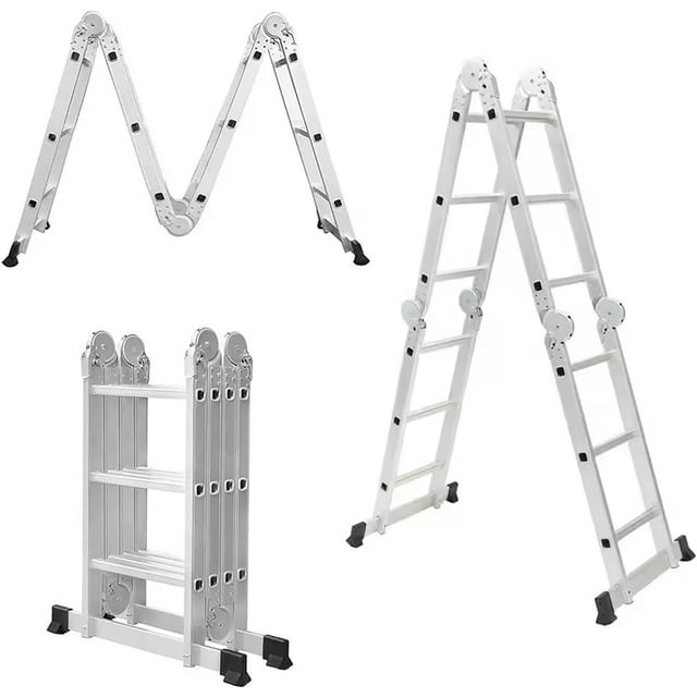 Escalera Bluelander 3.3 Metros, Escalera Multiposiciones, Plegable, 12 Peldaños, Antideslizante