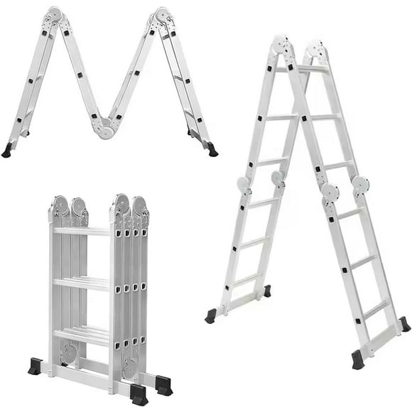 Escalera Bluelander 3.3 Metros, Escalera Multiposiciones, Plegable, 12 Peldaños, Antideslizante