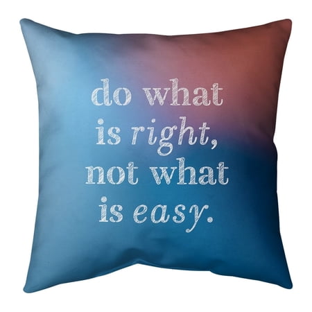 UPC: 0655172423074 | ArtVerse Quotes Multicolor Background Do What is Right Quote Pillow-Faux Suede 14 x 14 Medium