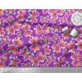 thumbnail image 2 of Soimoi Purple Georgette Viscose Fabric Insect Watercolor Printed Craft Fabric by The Yard 42 Inch Wide, 2 of 3
