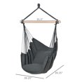 thumbnail image 3 of Outsunny Hammock Chair Swing Hanging Macrame Chair, Dark Grey, 3 of 10