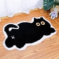 thumbnail image 2 of Alfombra de baño con diseño de gato negro para bañera, baño, dormitorio, dormitorio, alfombrillas de baño para mujer, antideslizante, decoración de baño, 32 x 20 pulgadas, 2 of 5