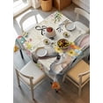 thumbnail image 2 of Easter Suqare Tablecloth - 60 x 60 Inch, Spring Watercolor Vintage Bunny Eggs Flower Waterproof & StainResistant Tablecloth, Washable Oil-proof Table Cover for Dining/Party/Wedding/Camping/Buffet, 2 of 9