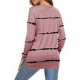 thumbnail image 5 of Baywell Womens Loose Crewneck Casual T-Shirt Top Soft Striped Long Sleeve Tunics Tee To Wear With Leggings, 5 of 8