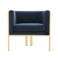 thumbnail image 2 of Manhattan Comfort Paramount Velvet Accent Armchair in Blue (Set of 2), 2 of 5