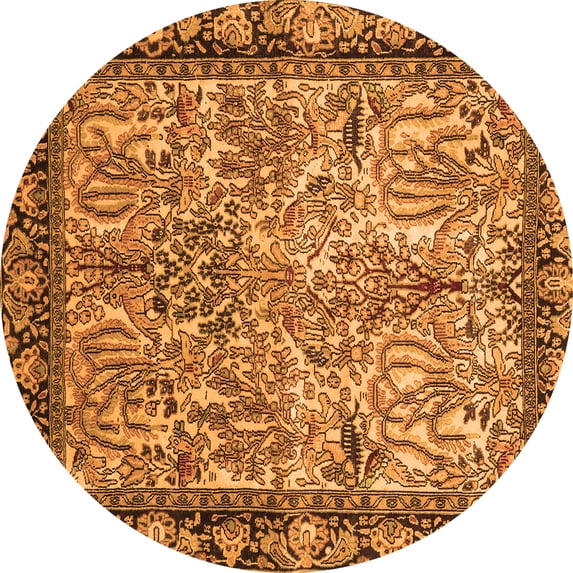 Ahgly Company Indoor Round Persian Orange Traditional Area Rugs, 7' Round