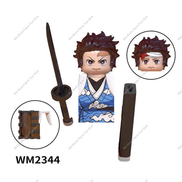 WM6163 Demon Slayer Daki Giyuutarou Douma Kibutsuji Muzan Gyokko Anime Cartoon Mini-Figures Action Toy Bricks para niños WM6168
