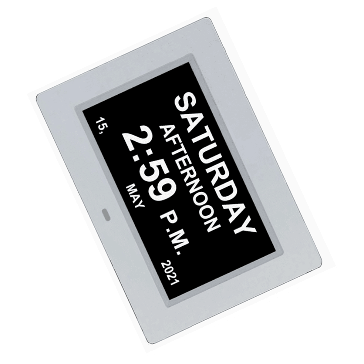 7 Inch Digital Calendar Alarm Clock Photo Frame Media Player,Large Dementia Alzheimers Clock,1 * 7 inch Digital Alarm Clock,White