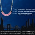 thumbnail image 2 of Gem Stone King Half Circle Curved Bar Moon Pink Zirconia Necklace for Women | 18K Yellow Gold Plated Silver | 7 Stone Bar Necklace | 0.21 Cttw | Round 2MM | With 18 inch Chain, 2 of 6