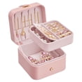 thumbnail image 1 of Caja de Joyas SONGMICS Estuche de Viaje Organizador de 2 Capas Rosa Jelly, 1 of 7