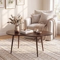 thumbnail image 2 of ELLEGNT Cloud Coffee Table 39.5" – Irregular Wood & Metal, Modern, for Living，Home Office，Small Spaces, Walnut, 2 of 9