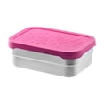 thumbnail image 2 of Lunch Bento Boîte à en Acier Inoxydable avec Couvercle en Silicone, Contenant de Rangement Alimentaire Réutilisable et Étanche pour la Préparation des Repas, 16 x 11,5 x 5,6 cm, Bleu/ Rose/ Violet/orange, Lot de 1, 2 of 6