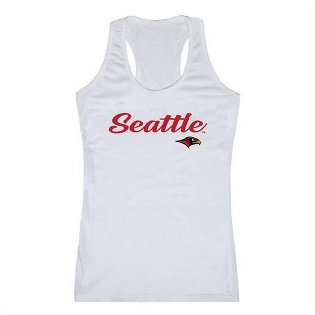 W Republic 557-378-WHT-02 Seattle University Script Tank Top for Women, White - Medium