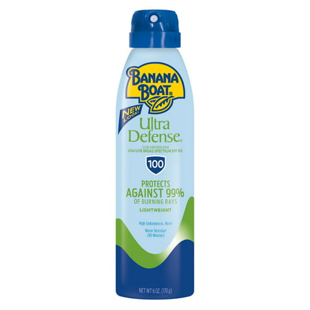 Banana Boat Ultra Defense Clear Sunscreen Spray SPF 100, 6 (Best Sunscreen For Adults 2019)