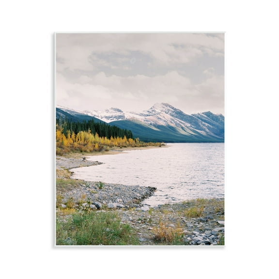 Stupell Industries Mountain Region Shore Landscape Photography Unframed Art Print Wall Art, 11 x 14
