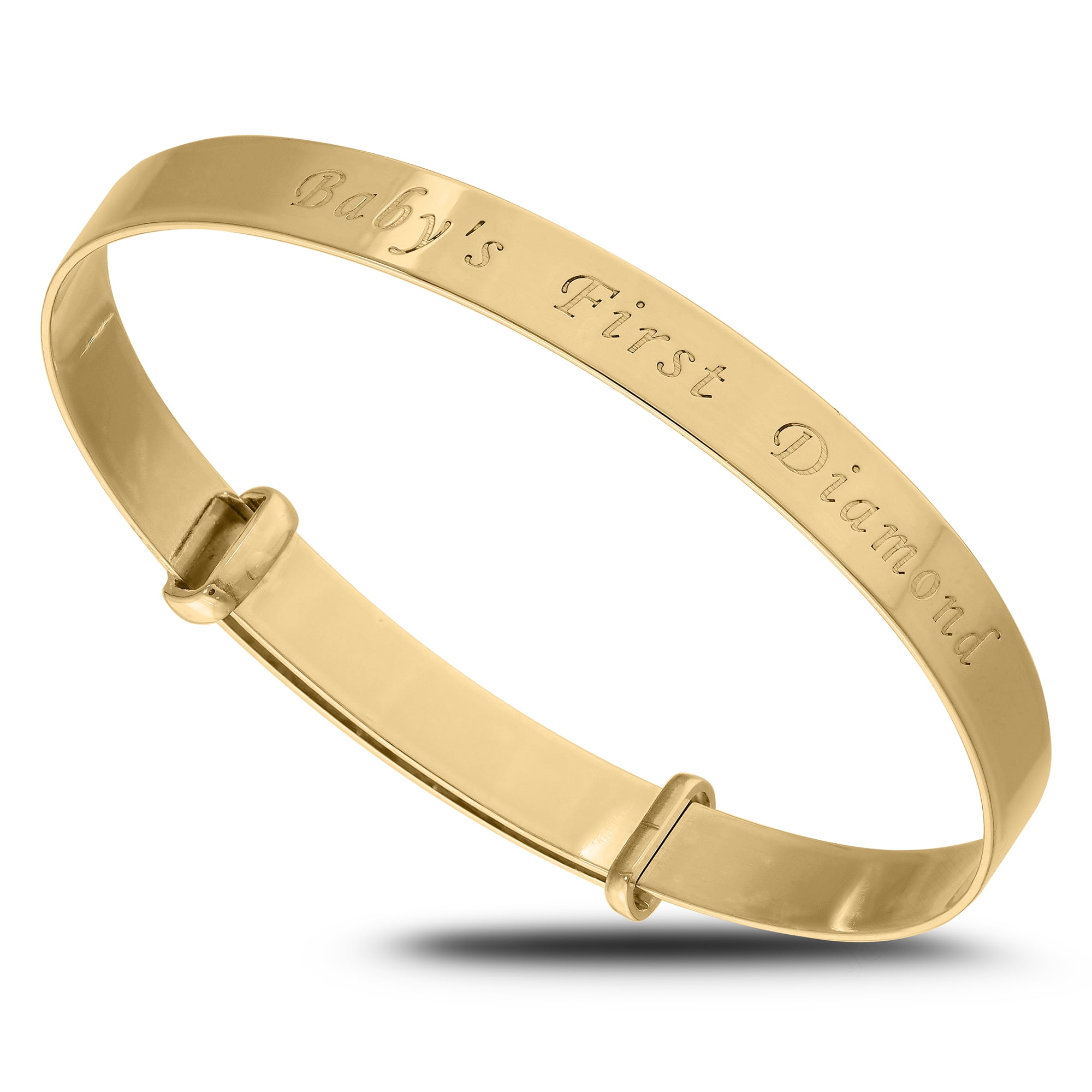 Timeless Diamond Bangle Bracelet 'Baby's First Diamond' in 10K Gold
