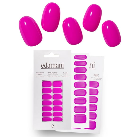 Tiras de gel para uñas edamani, totalmente curadas, instantáneas, 100% auténticas