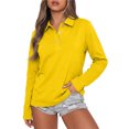 thumbnail image 5 of Long Sleeve Polo Shirts for Women Dressy Button Collared Golf Tops Loose Fit Business Workout Office T Shirts, M, 5 of 5