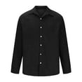 thumbnail image 4 of Mens Corduroy Shirt,Turndown Long Sleeve Button Down Business Shirts Office Work Formal Lightweight Cardigan Warm Blouses Casual Loose Fit Stretch Tops Autumn Winter Workwear Tees,S-3XL, 4 of 6