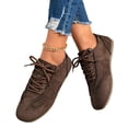thumbnail image 6 of Yungyresw Womens Fashion Sneakers Lace Up Round Toe Casual Walking Shoes Lightweight Arch Support Comfortable Athletic Sneakers Brown 36, 6 of 6