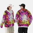 thumbnail image 4 of Fotbe Colorful Tie Dye Stained Glass 3 Chaqueta con Protección Solar UPF 50+ para Hombre y Mujer, Camisa con Capucha y Bolsillos-Small, 4 of 7