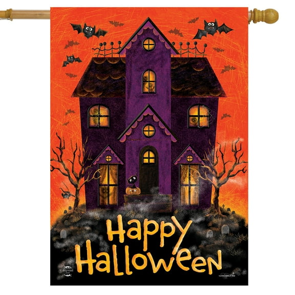 Briarwood Lane Spooky House House Flag