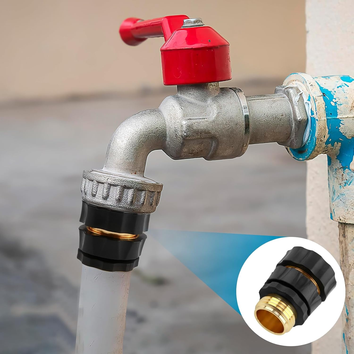 Quick Connect Hose Fittings Male and Female Set, 3/4 Inch Aluminum Garden Hose Fitting Quick Connector with Rubberized Grips, Water Hose Connector for Garden (8 Set)