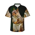 thumbnail image 1 of Fotbe Squirrels Eating Peanuts On The Tree Camisa Hawaiana para Hombre Unisex – Camisa Casual de Verano con Botones de Manga Corta de Algodón y Lino,Large, 1 of 7