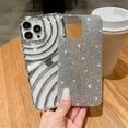 thumbnail image 2 of Compatible with iPhone 14 Pro Max Case 6.7 Inch, Cute 3D Design Planting Water Ripple Case, Bling Sparkle Case for Women Girls, Soft Silicone Shockproof Camera Protective Back Cover-Silver, 2 of 16