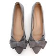 thumbnail image 2 of Zapatillas de ballet SAILING LU Bow-Knot para mujer, ante gris, talla 35, 2 of 7