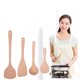 thumbnail image 3 of Juego de 4 espátulas de madera de haya para cocina, utensilios de cocina para sartén antiadherente., 3 of 6