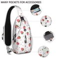thumbnail image 2 of Sac à Bandoulière Motif Fraise Fraîche, Sac à Dos Imprimé Baies Rouges avec Design Fruité Sucré et Fleurs d'Été, 2 of 6