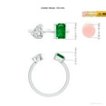 thumbnail image 5 of ANGARA Lab Grown 1 Ct Two-Stone Emerald & Pear Diamond Open Ring for Women in 925 Sterling Silver (Size-7x5mm) | May Birthstone, Anniversary, Jewelry Gift for Women | Lab-Grown Emerald Ring, 5 of 7
