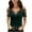 Green, variant on Back to School Clothes Under $10 Vacation Shirt Casual Elegant Dressy Solid Color V-Neck Tops Short Sleeve Tees Women T-Shirts Loose Fitting Summer Tunic Navy XL
