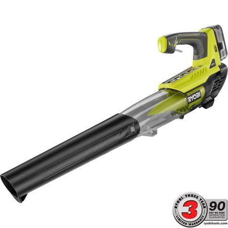 Ryobi ONE+ 100 MPH 280 CFM Variable-Speed 18-Volt Lithium-Ion Cordless Jet Fan Leaf Blower 4Ah Battery and Charger Included P2180