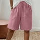 thumbnail image 2 of Pantalones Cortos Casuales de Color Sólido Capri, Mezcla Cómoda de Poliéster para el Hogar Y el Uso Diario, 2 of 9