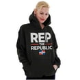 thumbnail image 4 of Dominicana Rep the Republic Cool Flag Hoodie Sweatshirt Women Men Brisco Brands S, 4 of 5