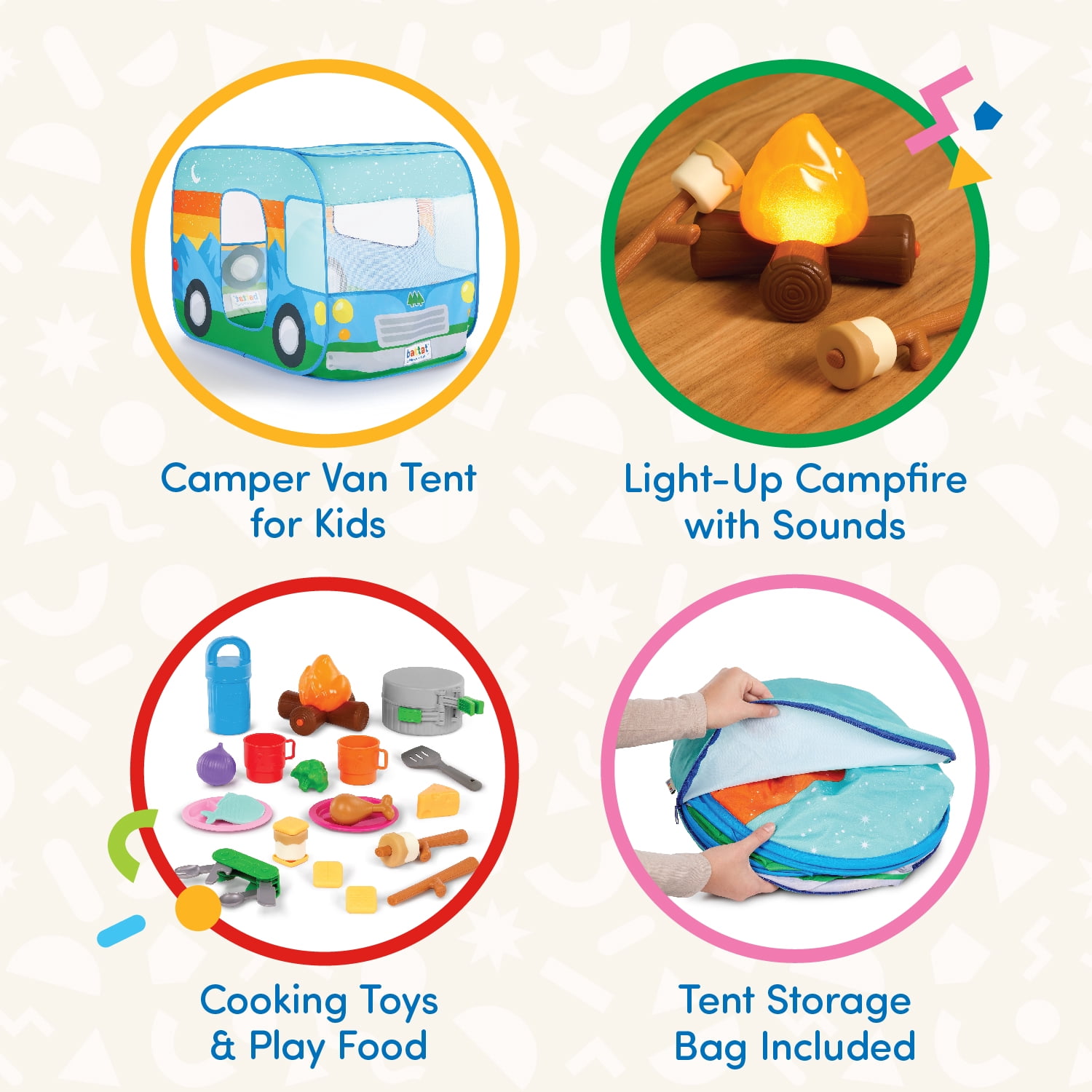 Battat Happy Camper PopUp Fabric Tent with 20+ Camping Accessories, Toddler and Preschool Toys  (图3) Battat Happy Camper PopUp Fabric Tent with 20+ Camping Accessories, Toddler and Preschool Toys  (图3)