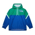thumbnail image 2 of Men's Mitchell & Ness Green/Royal Seattle Seahawks Tie Breaker Vintage Logo Lightweight Anorak Half-Zip Windbreaker, 2 of 5